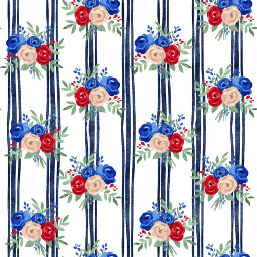 Vivie & Ash - Vertical Stripe Rwb Bouquet Floral