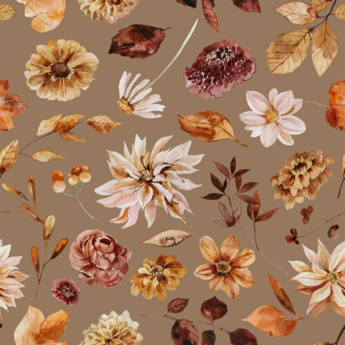 Hip Kid Design - Vintage Fall Floral on Coffee