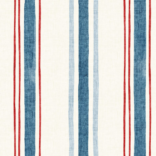 Hip Kid Design - Vintage Red and Blue Ticking Stripes