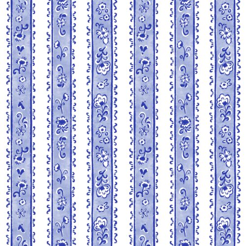 Lindsay Anne - Vintage Floral Ribbon Stripe Royal