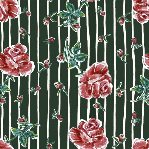 Lindsay Anne - Vintage Rose Xmas Stripe