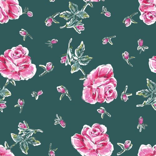 Lindsay Anne - Vintage Roses Dark Green