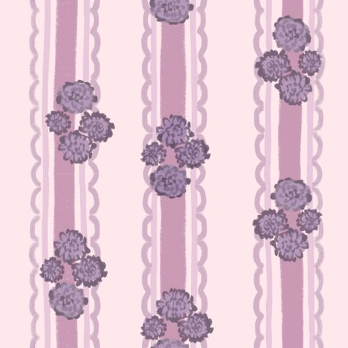 Lindsay Anne - Vintage Wallpaper Floral Lilac