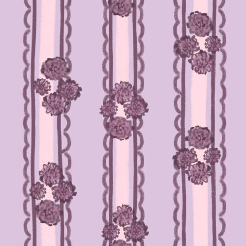 Lindsay Anne - Vintage Wallpaper Floral Purple