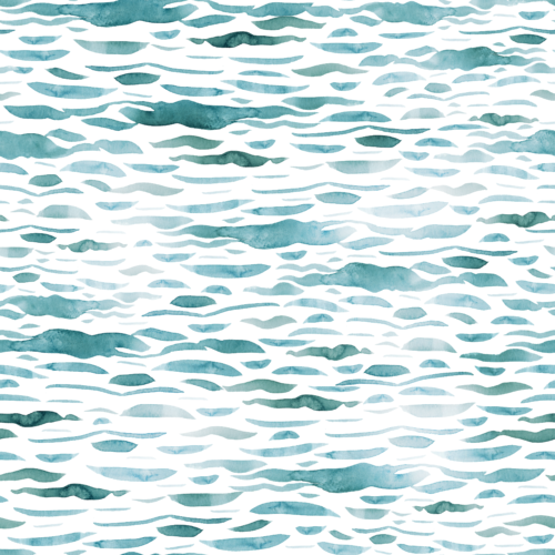 Sara Swanson - Water Waves Large Aqua On White