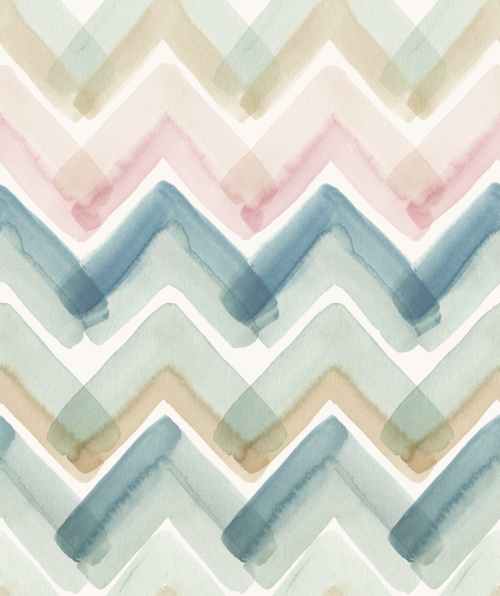 Sara Swanson - Watercolor Chevron In Green