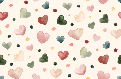 Sara Swanson - Watercolor Hearts On Cream