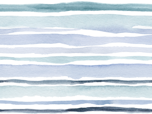Sara Swanson - Watercolor Ocean Blue Strip Horizontal