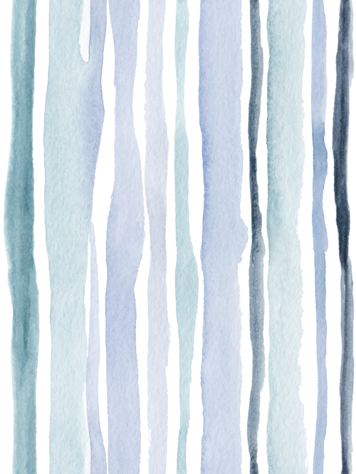 Sara Swanson - Watercolor Ocean Blue Stripes Vertical
