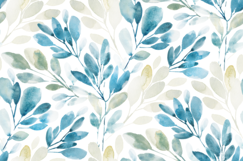 Sara Swanson - Watercolor Sprigs Aqua Jumbo