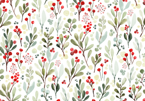 Sara Swanson - Watercolor Vertical Red Berries