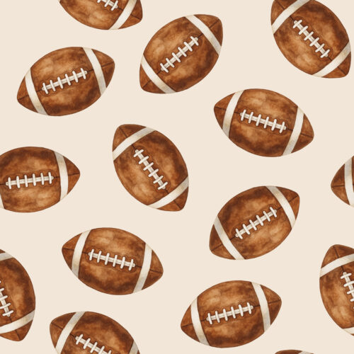 Hip Kid Design - Watercolor Footballs on Bone
