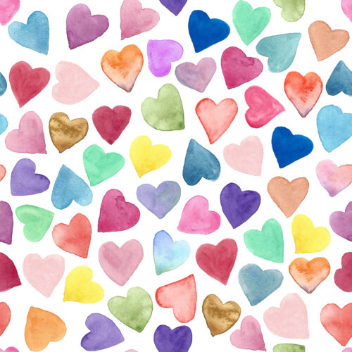 Hip Kid Design - Watercolor Hearts Rainbow