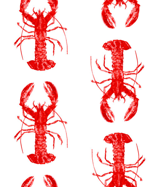Hip Kid Design - Watercolor Lobsters in Red