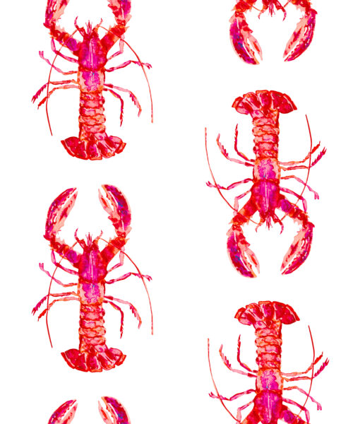Hip Kid Design - Watercolor Lobsters in Reds and Pinks