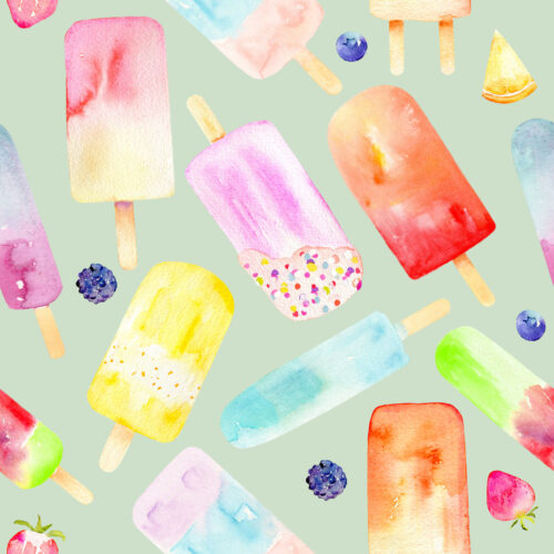 Hip Kid Design - Watercolor Popsicles on Sage