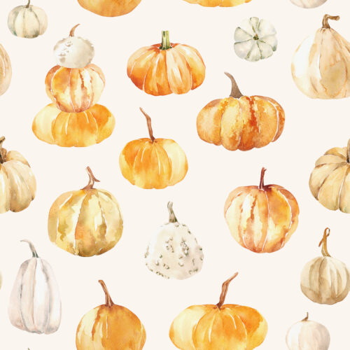Hip Kid Design - Watercolor Pumpkins on Bone