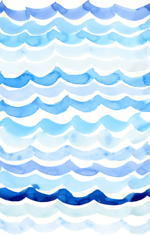 Hip Kid Design - Watercolor Waves Beach