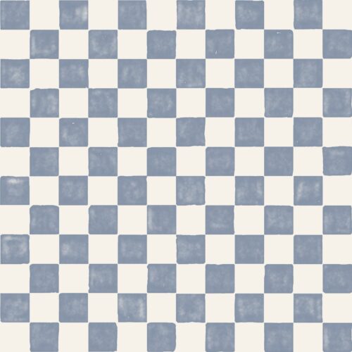 Watercolor check denim blue