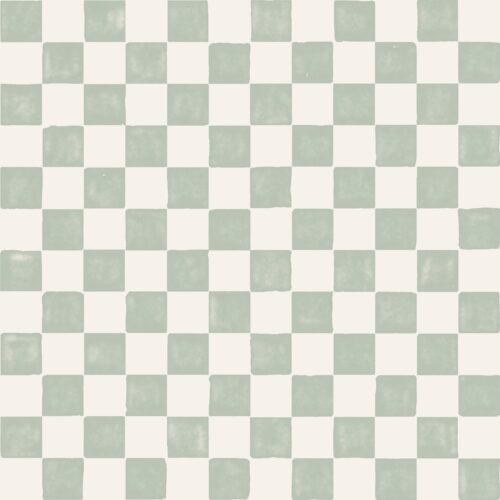 Watercolor check light sage