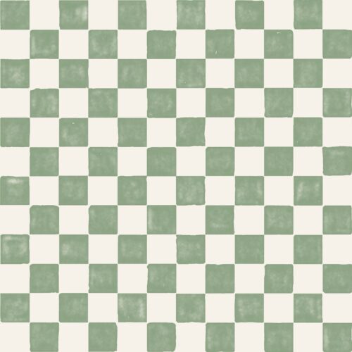 Watercolor check medium sage