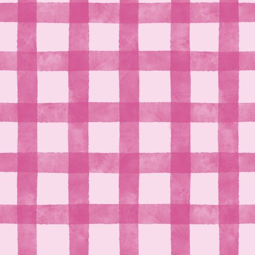 Watercolor Gingham Lt Pink And Bubble Gum