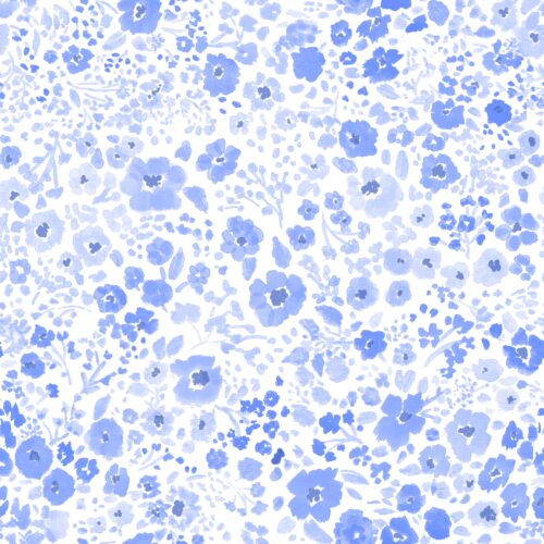 Lindsay Anne - Watercolor Painted Floral Blue