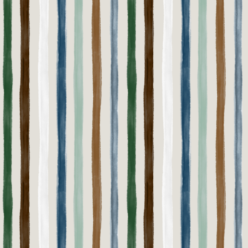 Watercolor Winter Floral Blue Stripes (1)
