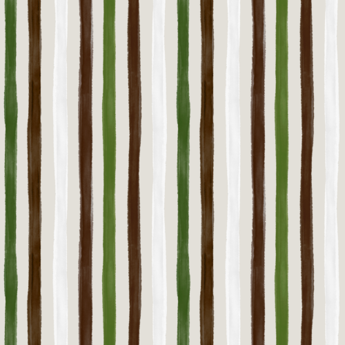 Watercolor Winter Pinecone Stripes