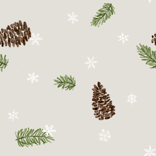 Watercolor Winter Pinecones