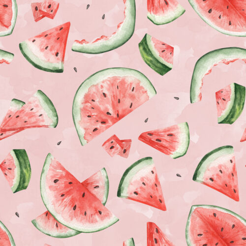 Hip Kid Design - Watermelon Bites Watercolor on Blush