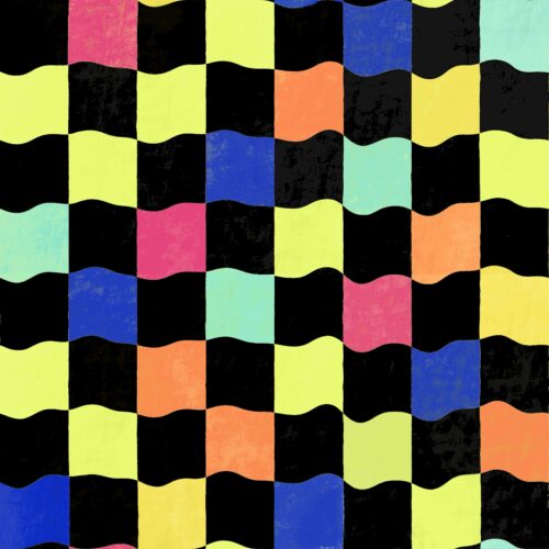 Lindsay Anne - Wavy Checker Multi Black