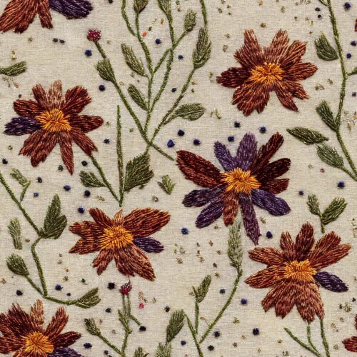 Whimsical Floral Embroidery 6x6