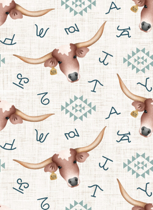 Krystal Winn - Wild West Longhorn Blue And White