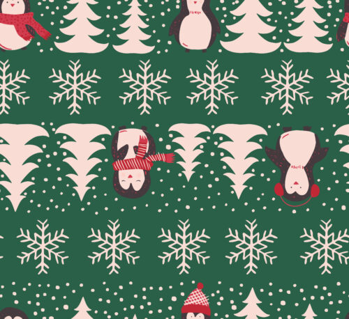 Juniper Row - Winter Penguins In Green