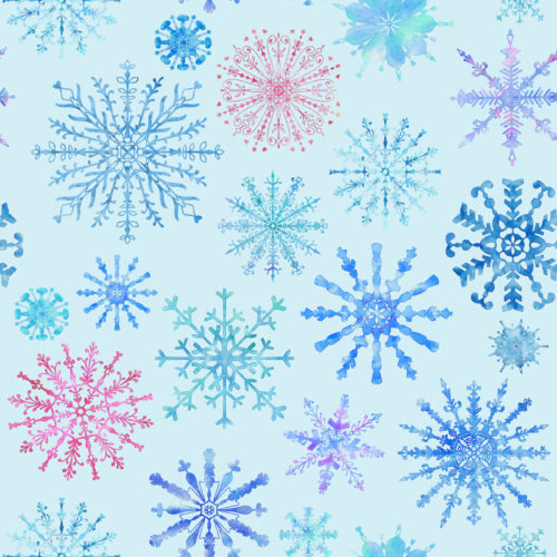 Hip Kid Design - Winter Snowflakes on Polar Blue