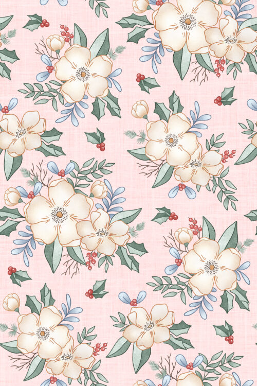 Krystal Winn - Winter Wonderland Floral Baby Pink