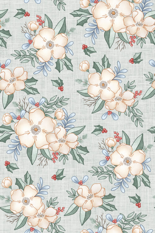 Krystal Winn - Winter Wonderland Floral Light Green