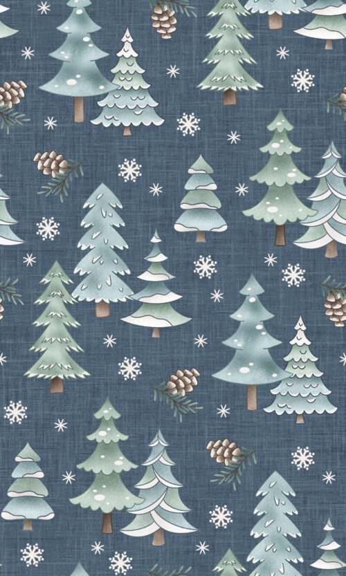 Krystal Winn - Winter Wonderland Forest Navy