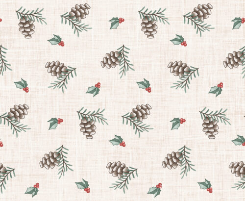 Krystal Winn - Winter Wonderland Pinecones Cream