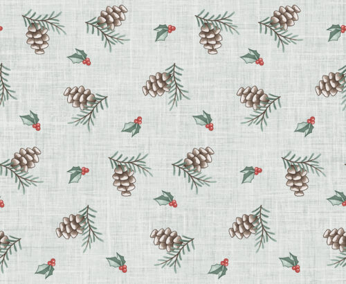 Krystal Winn - Winter Wonderland Pinecones Light Green
