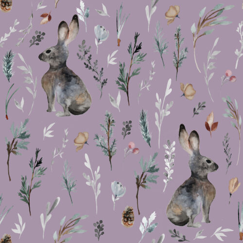 Hip Kid Design - Woodland Bunnies on Amethyst