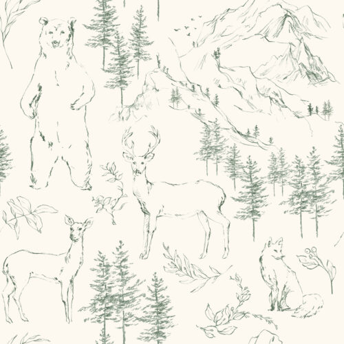 Hip Kid Design - Woodland Friends Sketch Toile