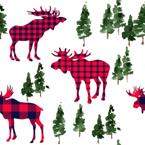 Hip Kid Design - Woodland Moose in Plaid