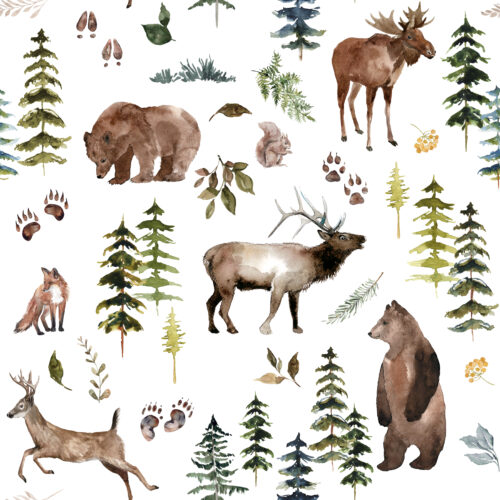 Hip Kid Design - Woodland Ridge on White