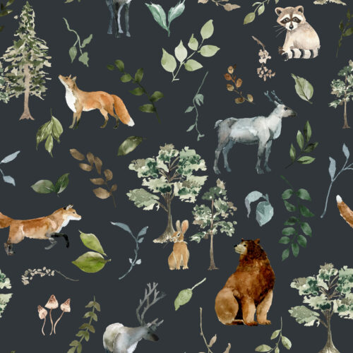 Hip Kid Design - Woodland Whimsy Forest on Navy