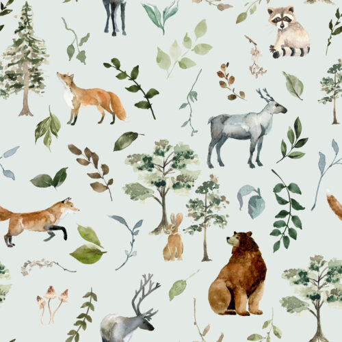 Hip Kid Design - Woodland Whimsy Forest on Silver Leaf