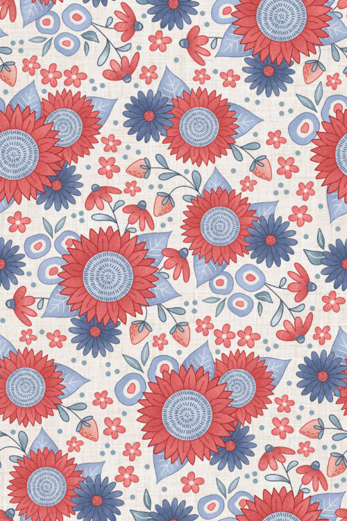 Krystal Winn - Yankee Doodle Floral White