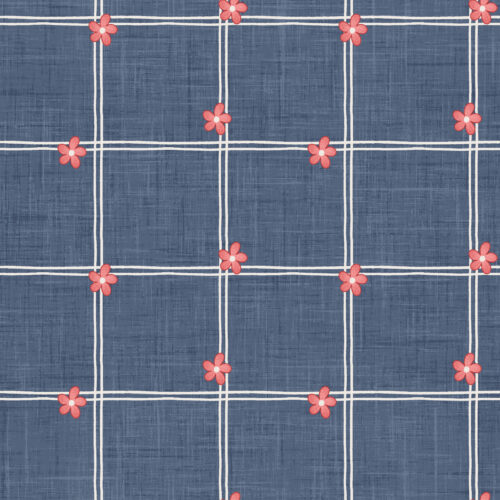 Krystal Winn - Yankee Doodle Flower Plaid Navy