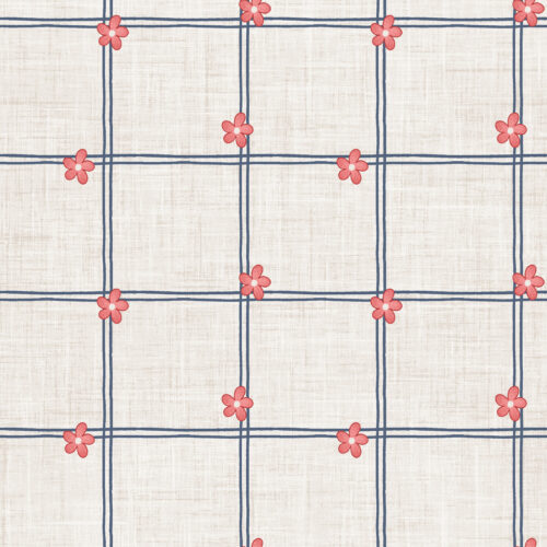 Krystal Winn - Yankee Doodle Flower Plaid White
